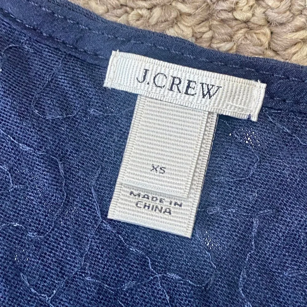 J. Crew Navy and Mint Sequin Tank Top